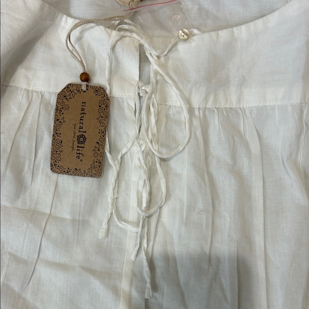 Natural Life Ivory Blouse with Tie Detail - Picture 4 of 6